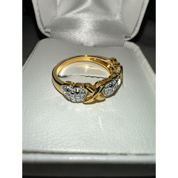 Cute XOXO 14 KTP Gold Natural Diamond Ring - Picture 3 of 6